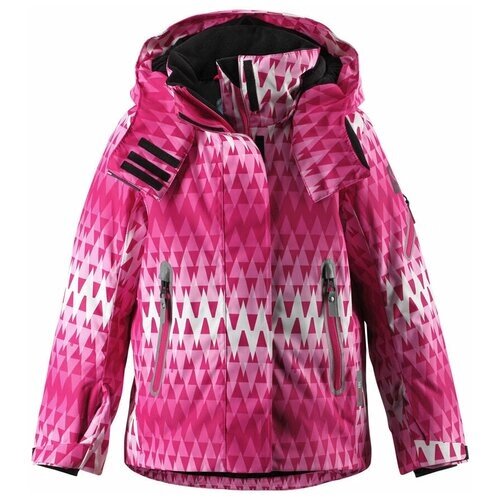 Горнолыжная куртка Reima для девочек, капюшон, карманы, светоотражающие элементы, утепленная, водонепроницаемая, размер 134, розовый