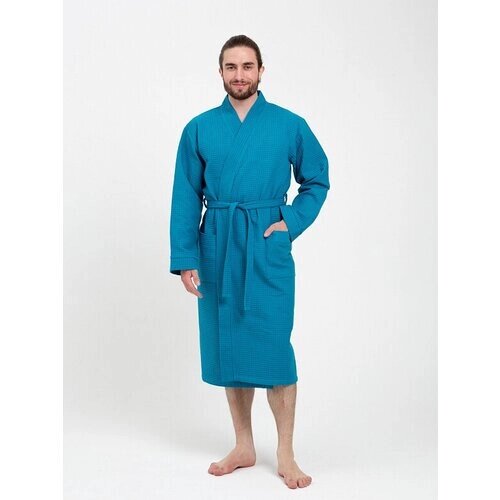 Халат Lilians, застежка отсутствует, длинный рукав, пояс/ремень, карманы, банный халат, размер 104, мультиколор