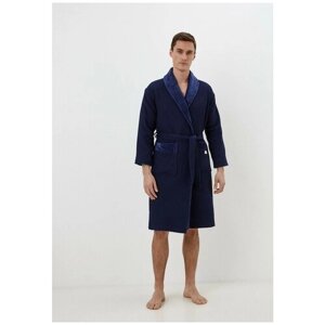 Халат Sofi De MarkO, длинный рукав, банный халат, пояс/ремень, размер M, синий