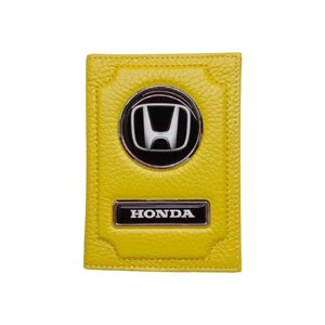 Honda, натуральная кожа, желтый