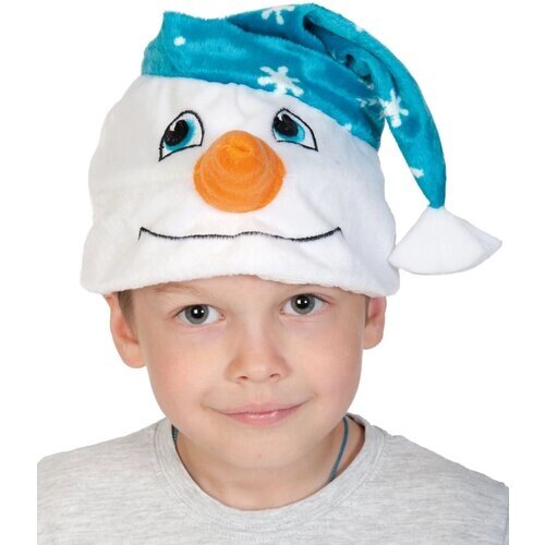 Карнавальная шапка детская "Снеговичок", размер 52-54