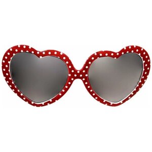 Карнавальные очки пластиковые Красные сердца в горошек
