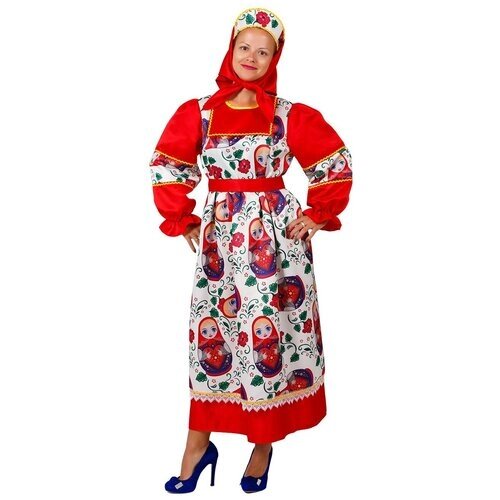Карнавальный костюм матрешки для девушки Элит Классик 24-00437