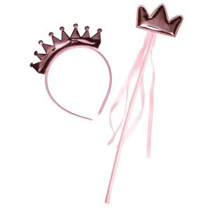 Карнавальный костюм/набор Страна Карнавалия Принцесса, ободок + волшебная палочка, розовый
