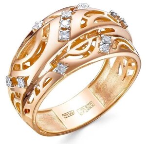 Кольцо Бриллианты Костромы золото, 585 проба, бриллиант, размер 20, золотой