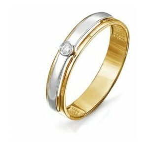 Кольцо Del'ta красное золото, 585 проба, бриллиант, размер 18.5