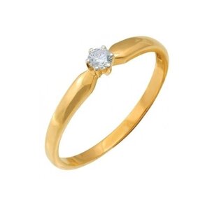 Кольцо Diamond Prime красное золото, 585 проба, бриллиант, размер 18