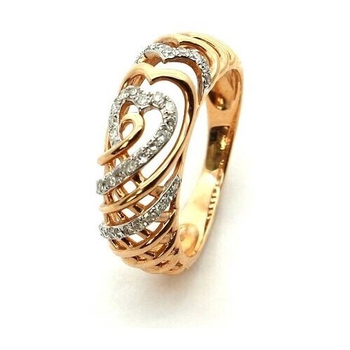 Кольцо Diamond Prime красное золото, 585 проба, бриллиант