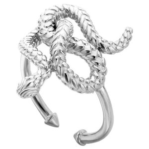 Кольцо Just Cavalli, нержавеющая сталь, родирование, размер 16.5, серебряный