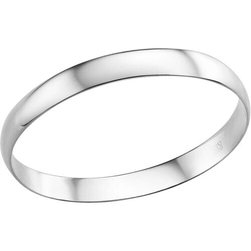 Кольцо обручальное Bassco серебро, 925 проба, родирование, размер 21, серебряный