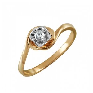 Кольцо помолвочное SANIS золото, 585 проба, фианит, размер 16