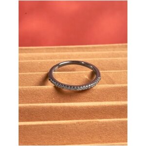 Кольцо Shine & Beauty, латунь, серебрение, кристаллы Swarovski, размер 16.5, серебряный