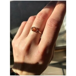Кольцо True Stones, гeлиoлит, размер 17, оранжевый