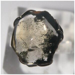 Кольцо True Stones, мельхиор, кварц, размер 17, черный