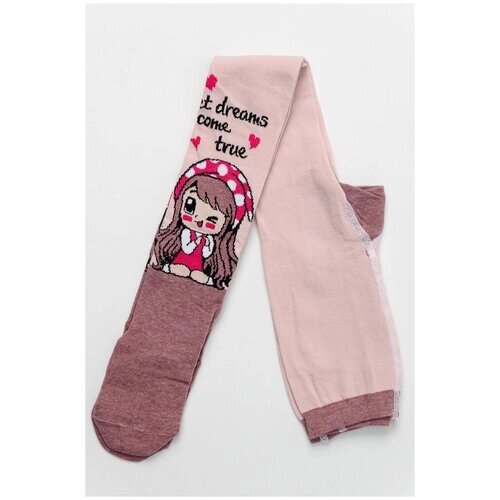 Колготки Berchelli для девочек, фантазийные, размер 92-98, розовый