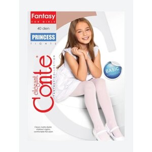 Колготки Conte-kids для девочек, классические, 40 den, без шортиков, размер 128-134, бежевый