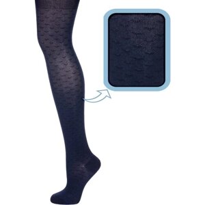 Колготки PARA socks для девочек, ажурные, без шортиков, размер 122-128, синий