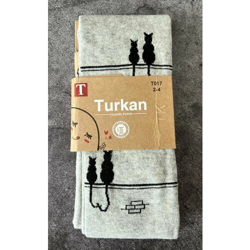 Колготки Turkan для девочек, размер 98/104, серый