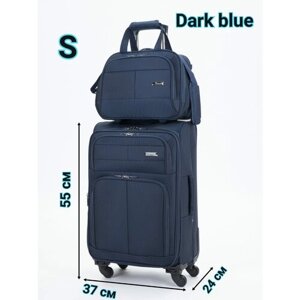 Комплект чемоданов Pigeon, текстиль, полиэстер, адресная бирка, водонепроницаемый, 49 л, размер S, синий