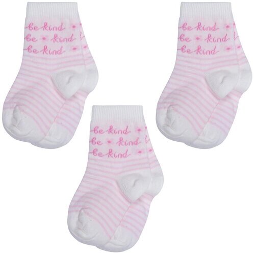Комплект из 3 пар детских носков RuSocks (Орудьевский трикотаж) рис. 01, кремово-розовые, размер 12-14