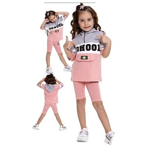 Комплект одежды ALG для девочек, легинсы и шорты и футболка и юбка, размер 122, розовый