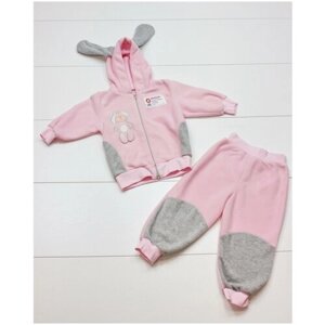 Комплект одежды BABYGLORY детский, брюки и куртка, нарядный стиль, размер 74, розовый