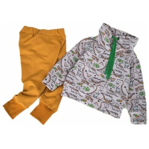 Комплект одежды Barosha Kids, толстовка и брюки, повседневный стиль, размер 98, мультиколор