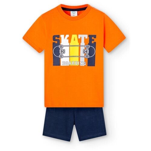 Комплект одежды Boboli, футболка и шорты, повседневный стиль, размер 152, оранжевый