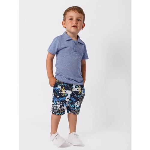 Комплект одежды Chadolls для мальчиков, рубашка и шорты, повседневный стиль, карманы, пояс на резинке, размер 92, синий