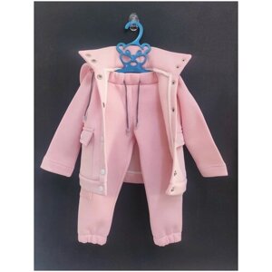 Комплект одежды для девочек, куртка и брюки, повседневный стиль, размер 134, розовый
