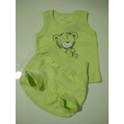 Комплект одежды для девочек, трусы и майка, повседневный стиль, размер 44, зеленый