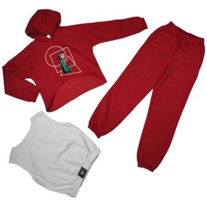 Комплект одежды FREEdom, футболка и брюки, спортивный стиль, размер 122, красный