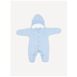 Комплект одежды Клякса детский, чепчик и комбинезон, повседневный стиль, размер 50, голубой
