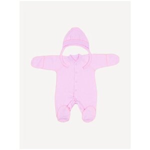 Комплект одежды Клякса детский, чепчик и комбинезон, повседневный стиль, размер 56, розовый