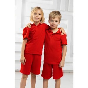Комплект одежды Miko Yumi, футболка и шорты, повседневный стиль, размер 128, красный