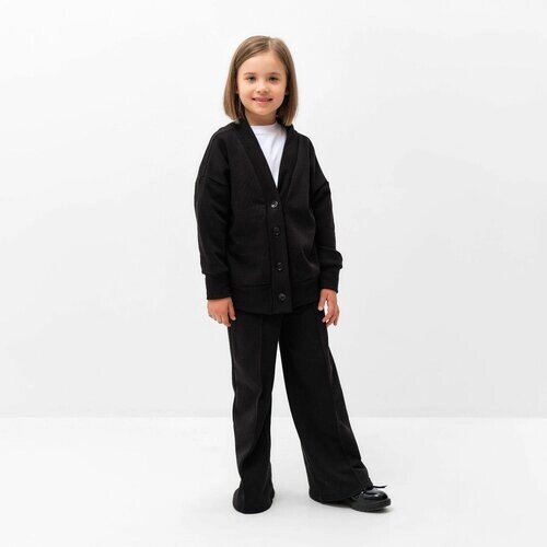 Комплект одежды Minaku, кардиган и брюки, повседневный стиль, размер 28, черный