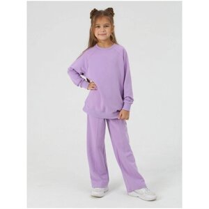 Комплект одежды Mitra, лонгслив и брюки, спортивный стиль, размер 122, фиолетовый