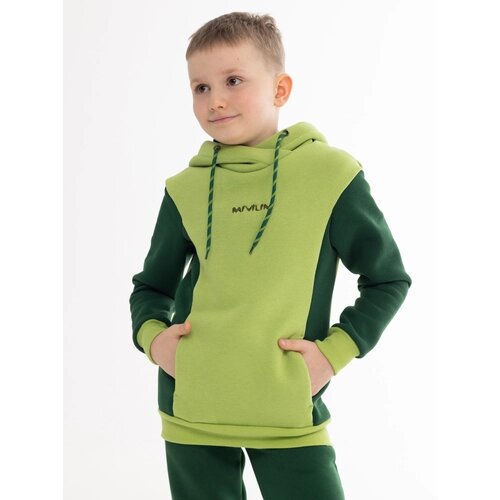 Комплект одежды Mivilini, худи и брюки, повседневный стиль, размер 116, зеленый