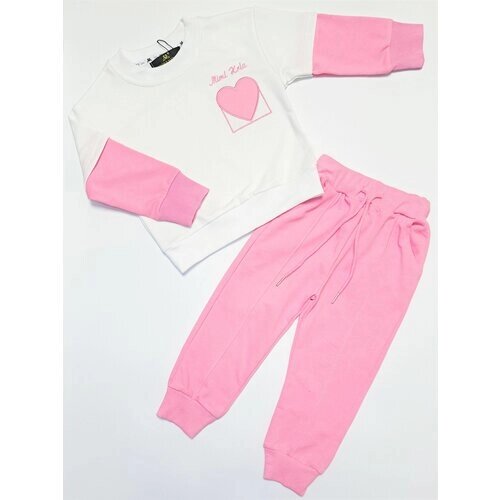 Комплект одежды Modernfeci для девочек, брюки и толстовка, размер 86, розовый