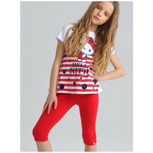 Комплект одежды playToday, футболка и легинсы, размер 152, красный