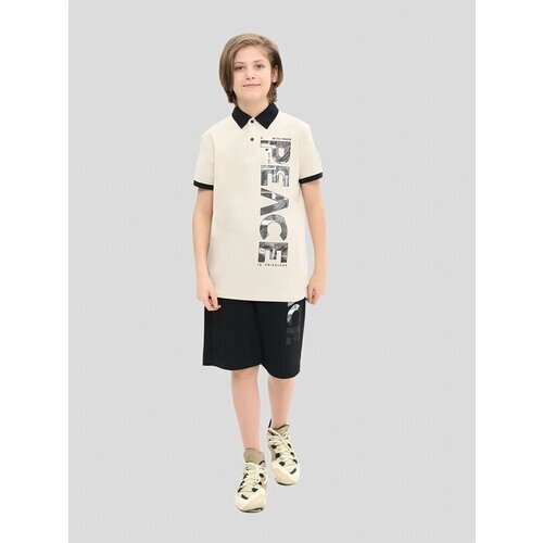 Комплект одежды VITACCI, футболка и шорты, повседневный стиль, размер 134-140, бежевый