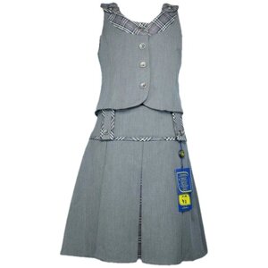 Комплект SkyLake для девочки, костюмный жилет и юбка (серый) р. 104 (30) / 4 года