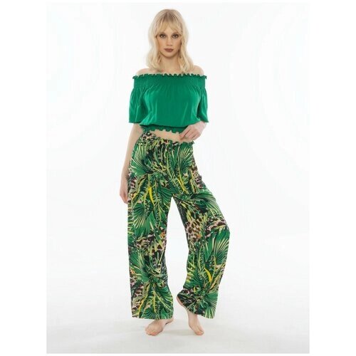 Комплект Vienetta, брюки, стрейч, размер 46, зеленый