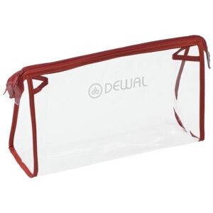 Косметичка DEWAL, полимерный материал, прозрачно-красная 25х8х15 cm DEWAL MR-GS-P002-2