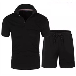 Костюм , футболка и шорты, размер 54, черный