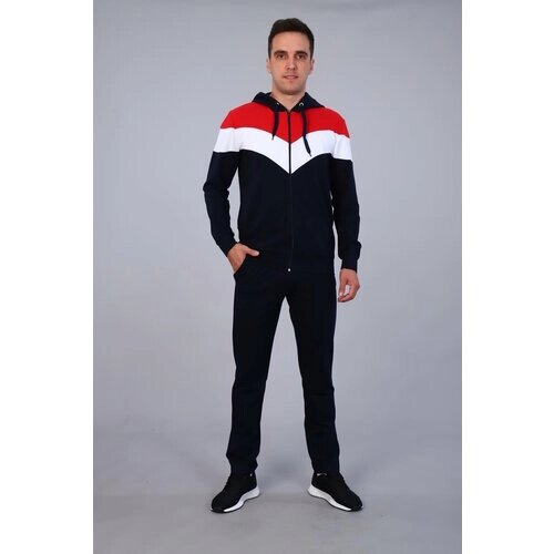 Костюм IvCapriz, олимпийка и брюки, свободный силуэт, капюшон, карманы, размер 58, мультиколор