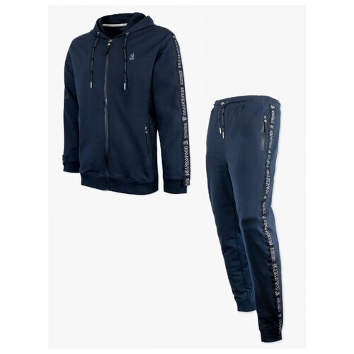 Костюм Великоросс, толстовка и брюки, силуэт прямой, размер 44, синий