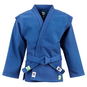 Куртка для самбо Green hill с поясом, сертификат FIAS, синий