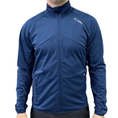 Куртка Loffler, средней длины, силуэт прилегающий, влагоотводящая, воздухопроницаемая, без капюшона, водонепроницаемая, ветрозащитная, карманы, размер 52, синий