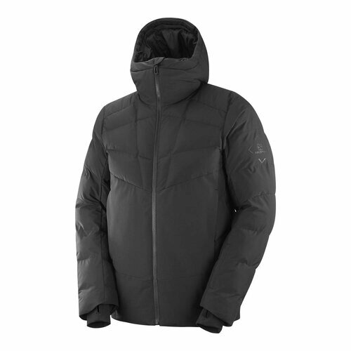 Куртка Salomon, средней длины, мембранная, утепленная, несъемный капюшон, снегозащитная юбка, регулируемый край, карман для ски-пасса, вентиляция, ветрозащитная, регулируемый капюшон, карманы, внутренние карманы,